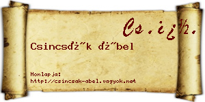 Csincsák Ábel névjegykártya